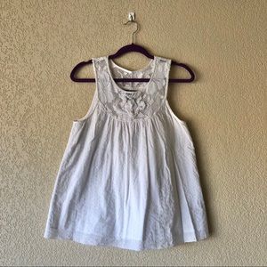 Calvin Klein White Eyelet Tank Top